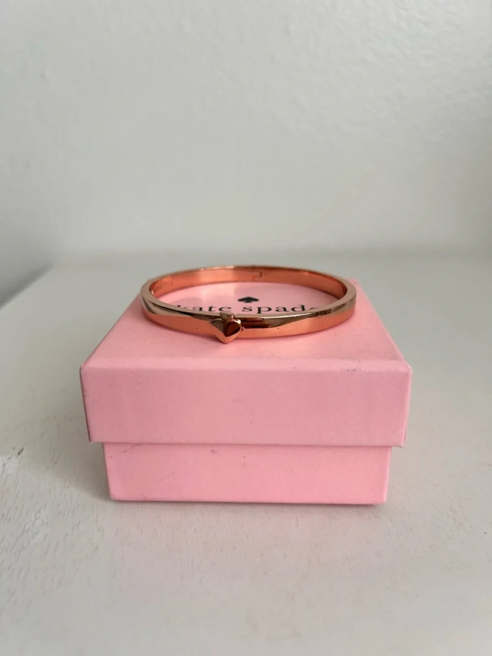 kate spade rose gold heart hinge bangle bracelet NWT - Picture 7 of 7
